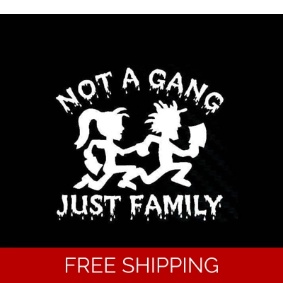 ICP Insane Clown Posse Not a Gang Just Family Die Cut Vinyl Decal sticker ICP Insane Clown Posse Not a Gang Just Family Die Cut Vinyl Decal sticker